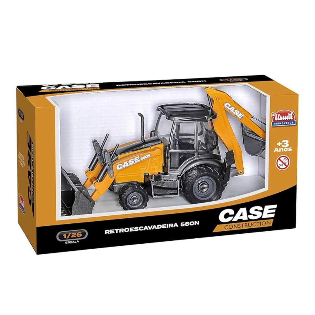 Brinquedo Retroescavadeira 580n Case Construction - Usual Brinquedo Retroescavadeira 580n Case Construction - Usual